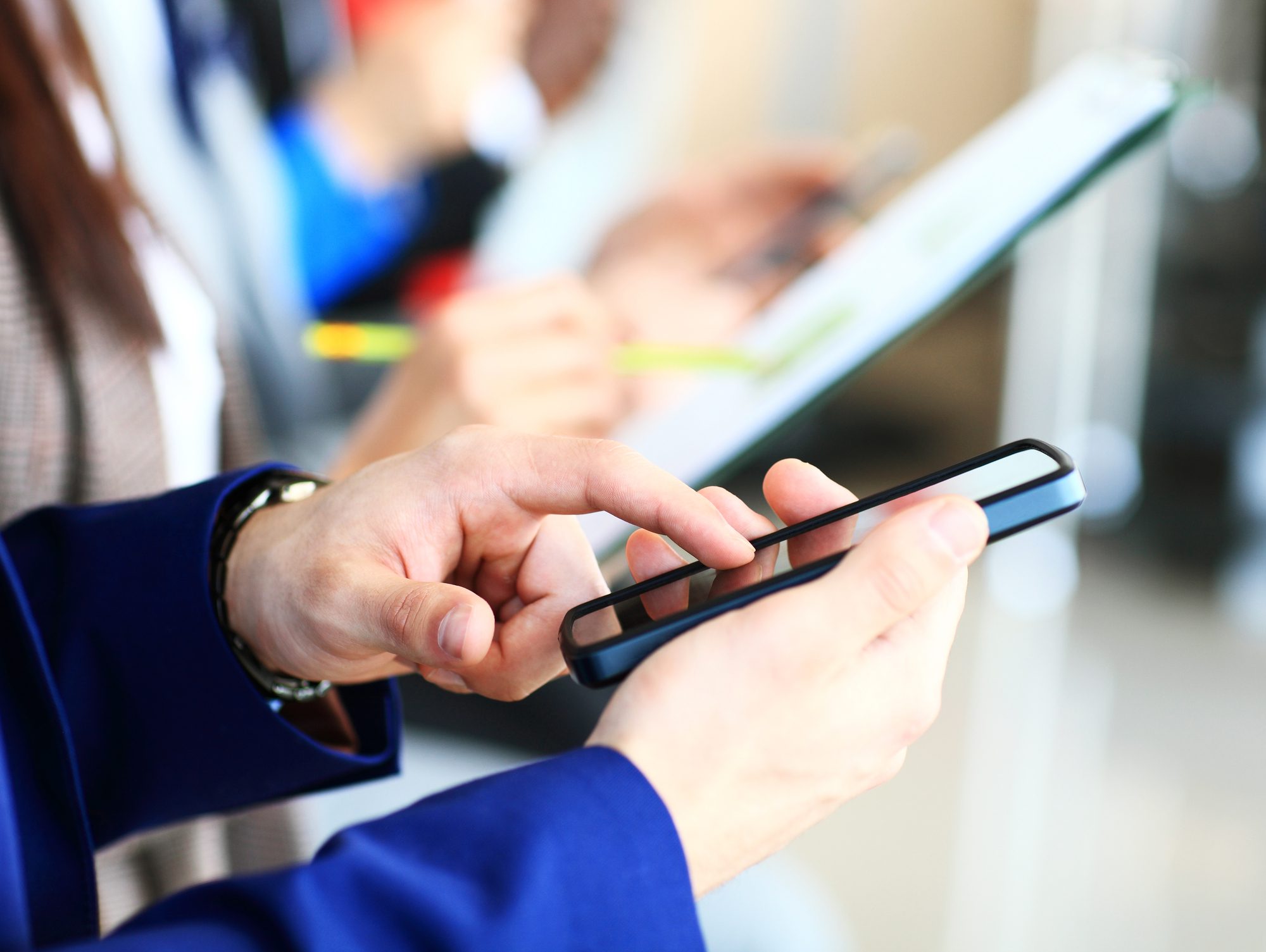 Businessman Using Modern Smartphone